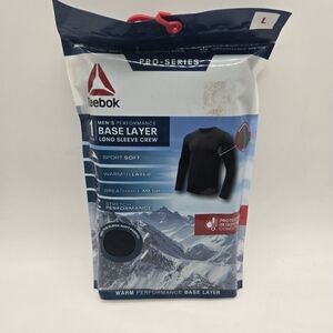 Reebok Men's Performance Base Layer Long Sleeve Crew Shirt. New